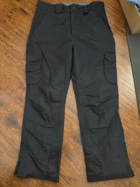Alpine Design Black Men's Cargo Pants with Multiple Pockets- insulated pants